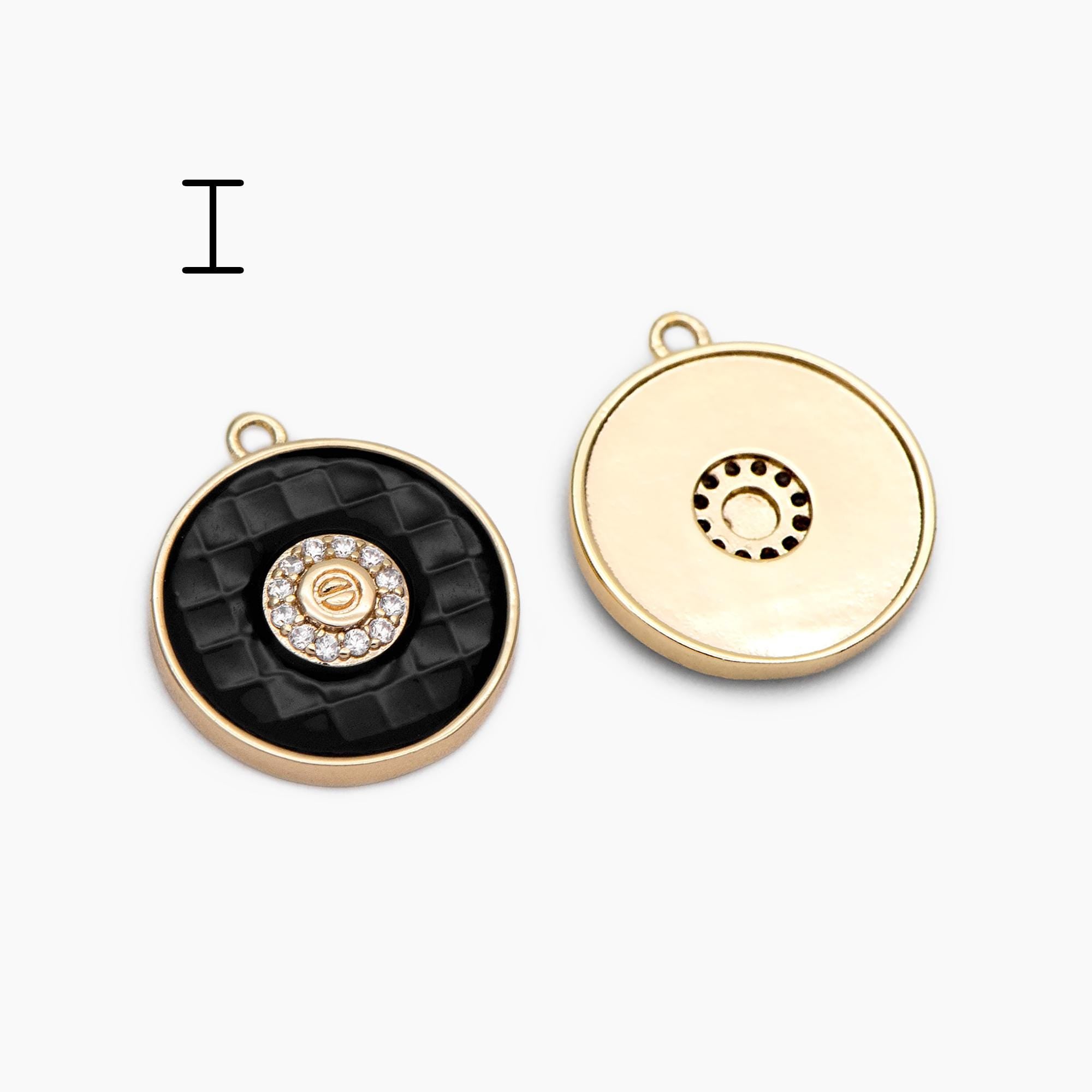 4pcs Gold Round Disc Charms , 18K Gold plated Brass, Jewelry Making, Diy Material, Jewelry Supplies (GB-3464)
